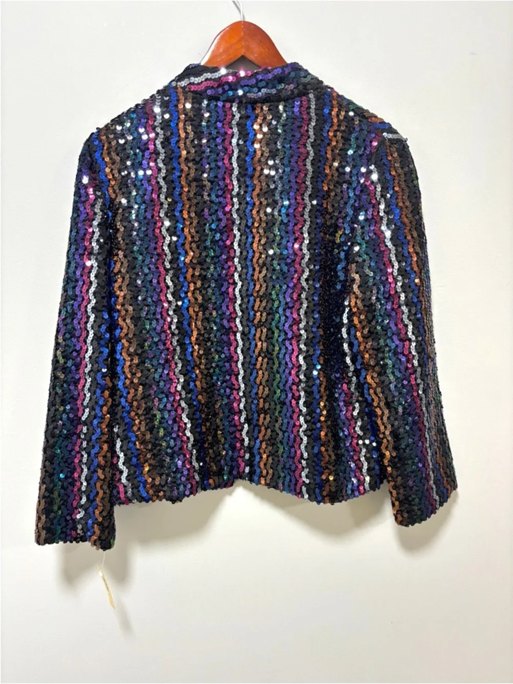 Deadstock Rainbow Sequin Blazer Jacket Vintage Wm A Lewis Chicago Pre-1972 Rare
